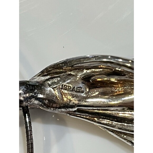 E & L Pendant Necklace Sterling 925 Electroform Israel Flower Baroque Pearl - Picture 9 of 10